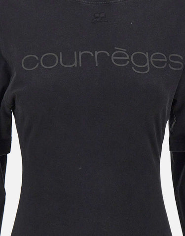 Maglia "Logo Print Double Sleeves" 326JTS275JS0305 STONEWASHEDGRYBLK COURREGES 