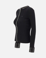 "Vinil and Knit Cardigan" 326MGI056FI0001 BLACK COURREGES 