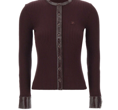 "Vinil and Knit Cardigan" 326MGI056FI0001 BURGUNDY COURREGES 