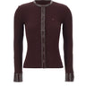 "Vinil and Knit Cardigan" 326MGI056FI0001 BURGUNDY COURREGES 