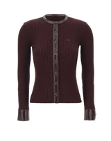 "Vinil and Knit Cardigan" 326MGI056FI0001 BURGUNDY COURREGES 