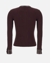 "Vinil and Knit Cardigan" 326MGI056FI0001 BURGUNDY COURREGES 