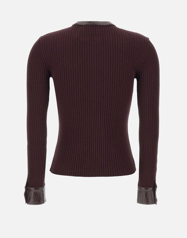"Vinil and Knit Cardigan" 326MGI056FI0001 BURGUNDY COURREGES 