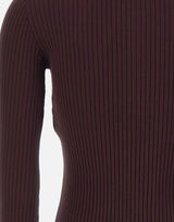 "Vinil and Knit Cardigan" 326MGI056FI0001 BURGUNDY COURREGES 