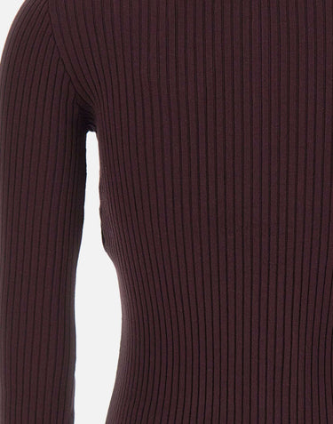 "Vinil and Knit Cardigan" 326MGI056FI0001 BURGUNDY COURREGES 