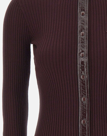 "Vinil and Knit Cardigan" 326MGI056FI0001 BURGUNDY COURREGES 