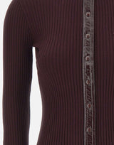 "Vinil and Knit Cardigan" 326MGI056FI0001 BURGUNDY COURREGES 