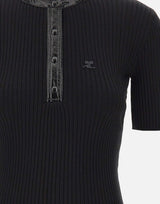"Vinyl and Knit Polo" 326MT0539FI0001 BLACK COURREGES 