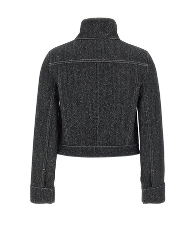 COURREGES Giacca in tweed di jeans BLACK Donna 