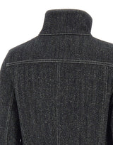 COURREGES Giacca in tweed di jeans BLACK Donna 