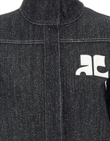 COURREGES Giacca in tweed di jeans BLACK Donna 