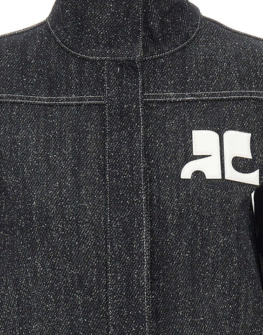 COURREGES Giacca in tweed di jeans BLACK Donna 