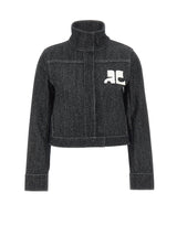 COURREGES Giacca in tweed di jeans BLACK Donna 