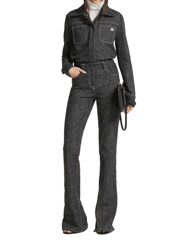 COURREGES Jeans in tweed BLACK Donna 