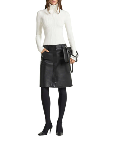 COURREGES Maglia a collo alto a coste WHITE Donna 
