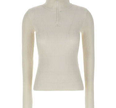 COURREGES Maglia a collo alto a coste WHITE Donna 