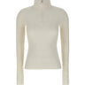 COURREGES Maglia a collo alto a coste WHITE Donna 