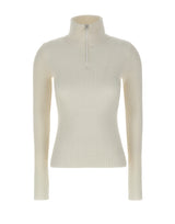 COURREGES Maglia a collo alto a coste WHITE Donna 