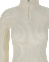 COURREGES Maglia a collo alto a coste WHITE Donna 