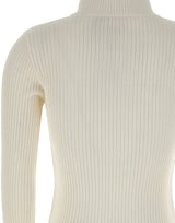 COURREGES Maglia a collo alto a coste WHITE Donna 