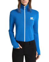 COURREGES Cardigan in lana con zip BLUE Donna 