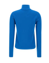 COURREGES Cardigan in lana con zip BLUE Donna 