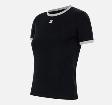 T-shirt "Signature contrast" VESJTS017JS0070 BLKHERWHITE COURREGES 