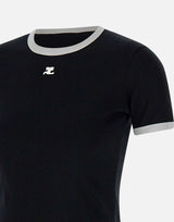 T-shirt "Signature contrast" VESJTS017JS0070 BLKHERWHITE COURREGES 