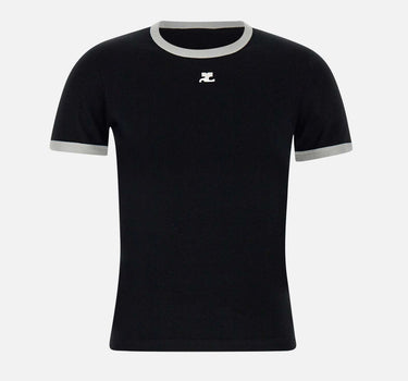 T-shirt "Signature contrast" VESJTS017JS0070 BLKHERWHITE COURREGES 