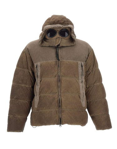 C.P. COMPANY Piumino "Eco-Chrome R Goggle" BROWN Uomo 