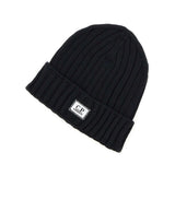 C.P. COMPANY Berretto in lana merino extrafine BLACK Uomo 