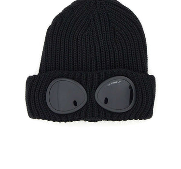 C.P. COMPANY Berretto google in lana merino extrafine BLACK Uomo 