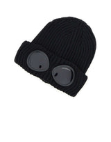 C.P. COMPANY Berretto google in lana merino extrafine BLACK Uomo 