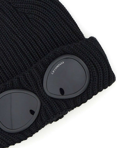 C.P. COMPANY Berretto google in lana merino extrafine BLACK Uomo 
