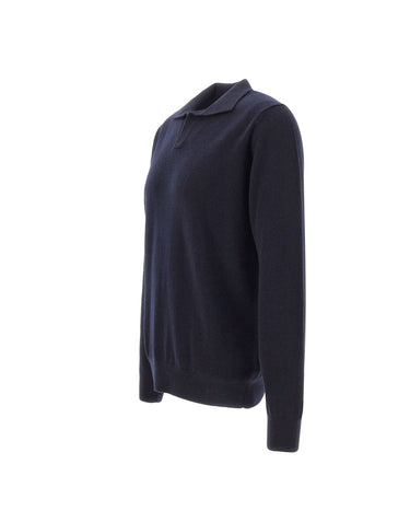 DELLA CIANA CASHMERE Polo in maglia di lana e cashmere BLUE Uomo 