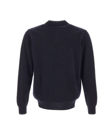 DELLA CIANA CASHMERE Polo in maglia di lana e cashmere BLUE Uomo 