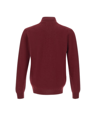 DELLA CIANA CASHMERE Maglia in misto cashmere a mezza zip RED Uomo 
