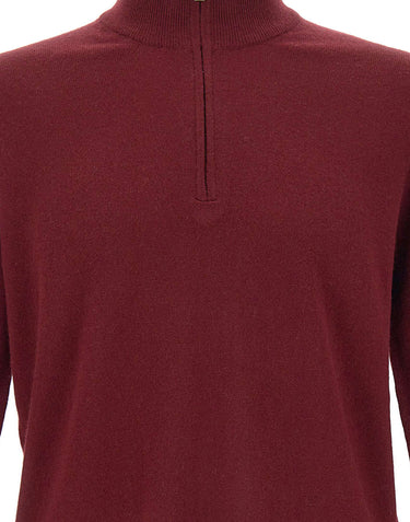 DELLA CIANA CASHMERE Maglia in misto cashmere a mezza zip RED Uomo 