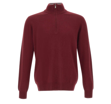 DELLA CIANA CASHMERE Maglia in misto cashmere a mezza zip RED Uomo 