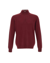 DELLA CIANA CASHMERE Maglia in misto cashmere a mezza zip RED Uomo 
