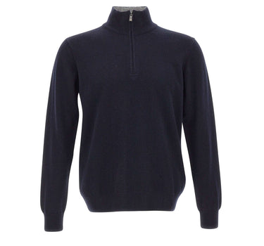 DELLA CIANA CASHMERE Maglia in misto cashmere a mezza zip BLUE Uomo 