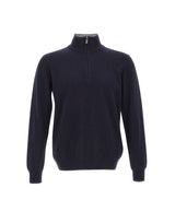 DELLA CIANA CASHMERE Maglia in misto cashmere a mezza zip BLUE Uomo 