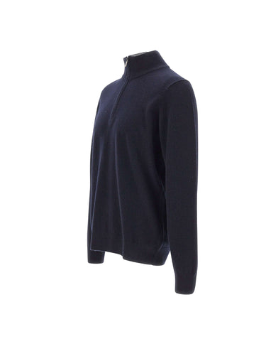 DELLA CIANA CASHMERE Maglia in misto cashmere a mezza zip BLUE Uomo 
