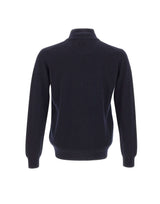 DELLA CIANA CASHMERE Maglia in misto cashmere a mezza zip BLUE Uomo 