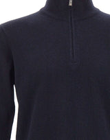 DELLA CIANA CASHMERE Maglia in misto cashmere a mezza zip BLUE Uomo 