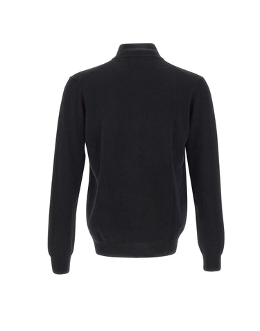 DELLA CIANA CASHMERE Maglia in misto cashmere a mezza zip BLACK Uomo 