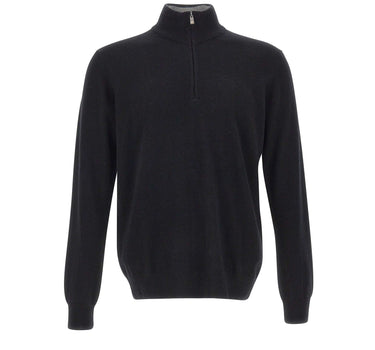 DELLA CIANA CASHMERE Maglia in misto cashmere a mezza zip BLACK Uomo 