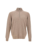 DELLA CIANA CASHMERE Maglia in misto cashmere a mezza zip BEIGE Uomo 
