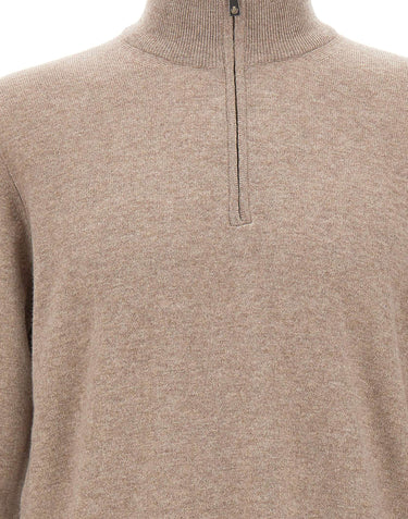 DELLA CIANA CASHMERE Maglia in misto cashmere a mezza zip BEIGE Uomo 