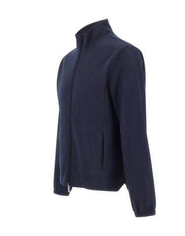 DEVORE Felpa con zip in misto lana BLUE Uomo 